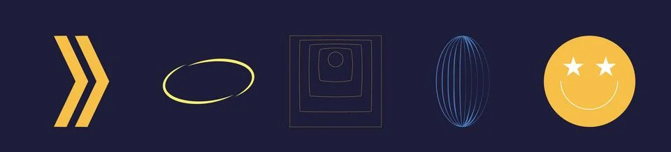 Set of Y2K style vectors of objects. Large set of retro objects for design イラスト素材