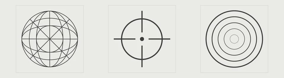 Set of Y2K style vectors of objects. Trendy geometric postmodern figures イラスト素材