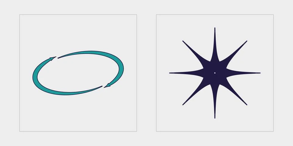 Set of Y2K style vectors of objects. Trendy geometric postmodern figures Stock Illustration