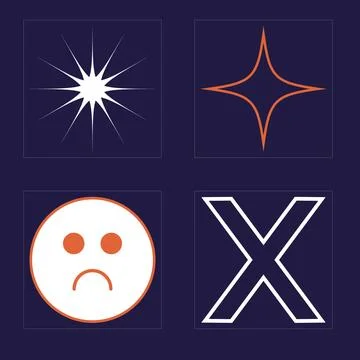 Set of Y2K style vectors of objects. Rave psychedelic retro futuristic set Stock Illustration