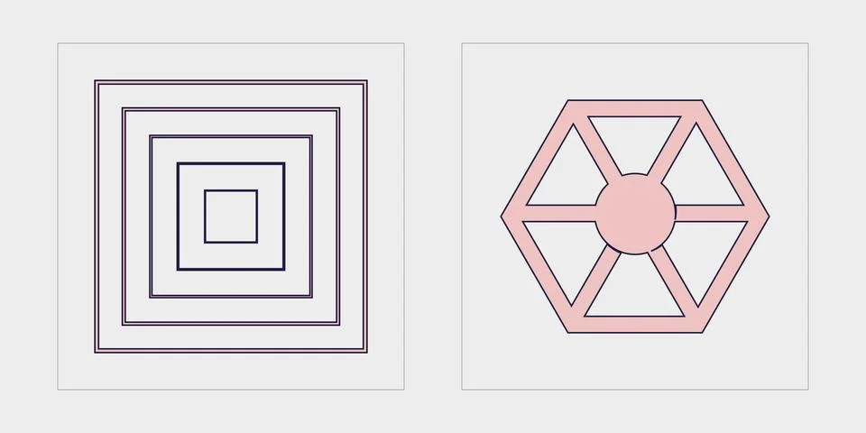 Set of Y2K style vectors of objects. Trendy geometric postmodern figures. Modern 스톡 일러스트