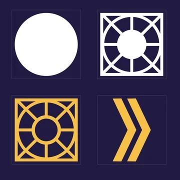 Set of Y2K style vectors of objects. Trendy geometric postmodern figures 库存插图