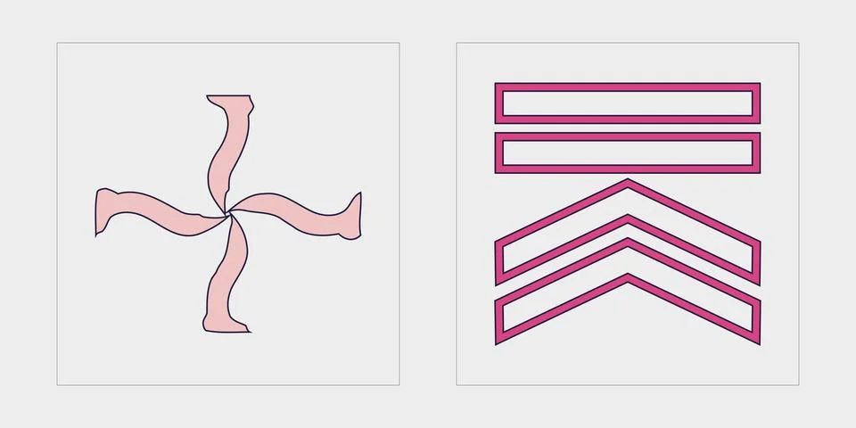 Set of Y2K style vectors of objects. Trendy geometric postmodern figures Stock Illustration