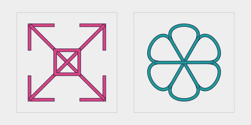 Set of Y2K style vectors of objects. Big collection of abstract graphic Stock Illustration