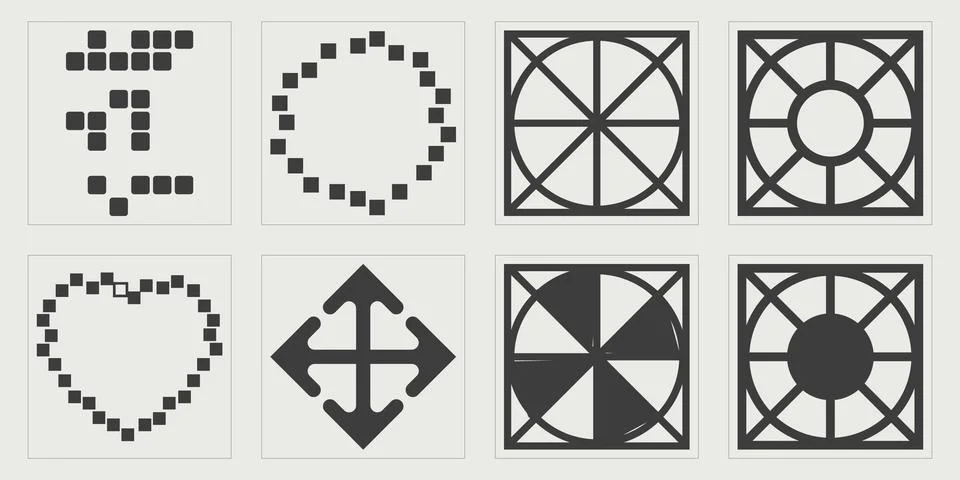 Set of Y2K style vectors of objects. Extraordinary Graphic Assets. Templates for Stock Illustration