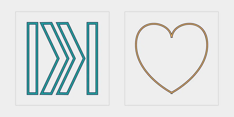 Set of Y2K style vectors of objects. Brutalism star and flower shapes. Elements Stock Illustration