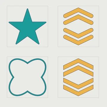 Set of Y2K style vectors of objects. Trendy geometric postmodern figures. Modern Stock Illustration