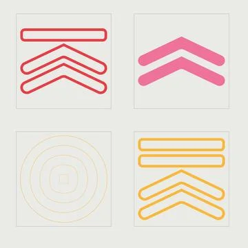 Set of Y2K style vectors of objects. Trendy geometric postmodern figures. Flat 스톡 일러스트