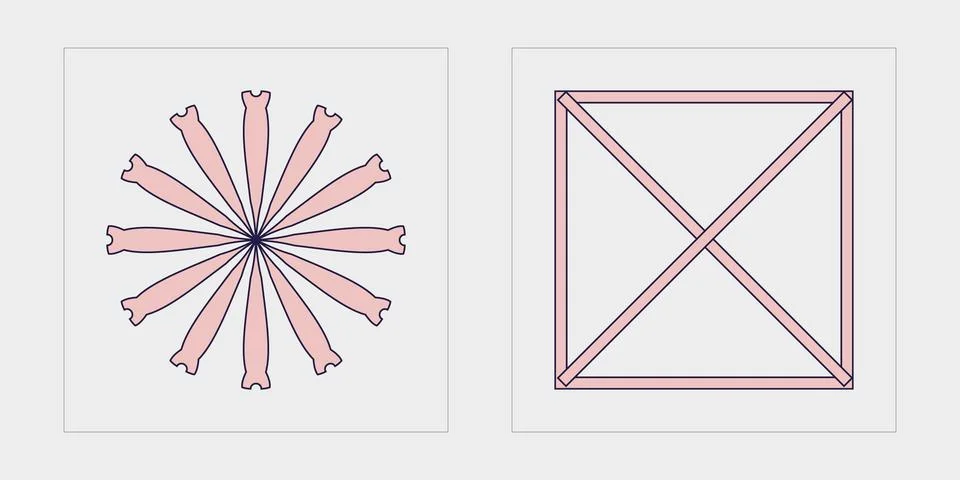 Set of Y2K style vectors of objects. Big collection of abstract graphic Stock Illustration
