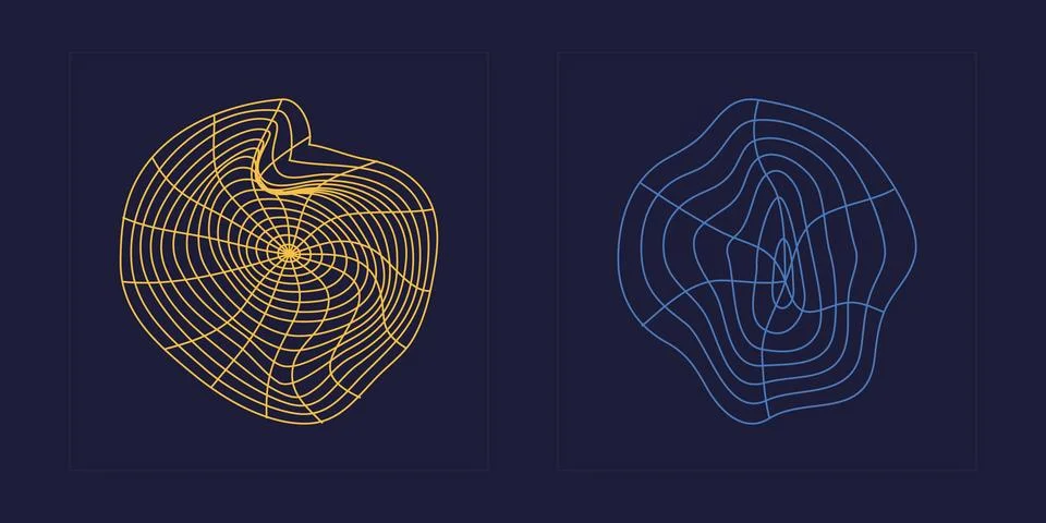 Set of Y2K style vectors of objects. Big collection of abstract graphic Illustrazione stock