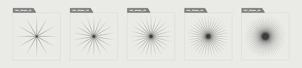 Set of Y2K style vectors of objects. Trendy geometric postmodern figures 库存插图