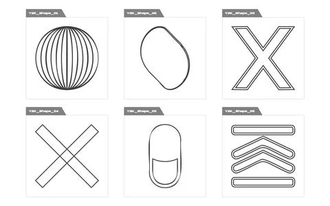 Set of Y2K style vectors of objects. Trendy geometric postmodern figures Stock Illustration