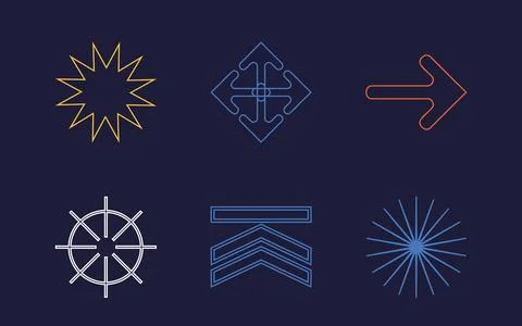 Set of Y2K style vectors of objects. Extraordinary Graphic Assets. Flat Stock Illustration