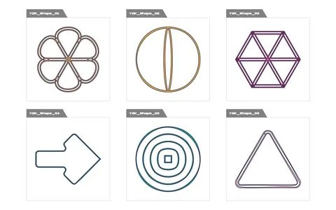 Set of Y2K style vectors of objects. Brutalism star and flower shapes. Cyberpunk Stock Illustration