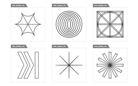 Set of Y2K style vectors of objects. Trendy geometric postmodern figures 库存插图