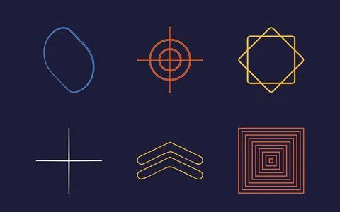 Set of Y2K style vectors of objects. Trendy geometric postmodern figures Stock Illustration