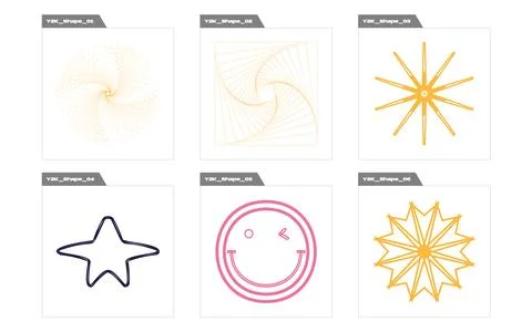 Set of Y2K style vectors of objects. Big collection of abstract graphic Stock Illustration