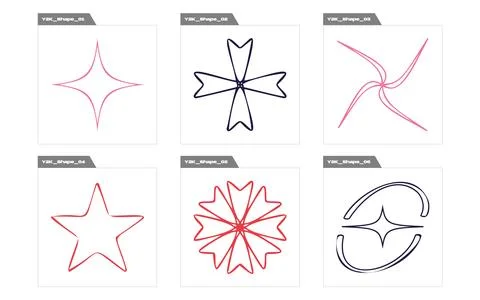 Set of Y2K style vectors of objects. Large set of retro objects for design Illustrazione stock