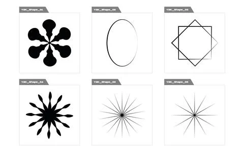 Set of Y2K style vectors of objects. Trendy geometric postmodern figures. For Stock Illustration