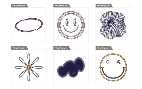 Set of Y2K style vectors of objects. Large set of retro objects for design Stock Illustration