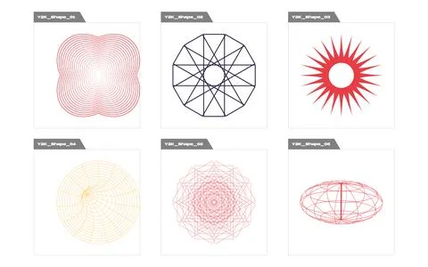 Set of Y2K style vectors of objects. Trendy geometric postmodern figures. For Stock Illustration