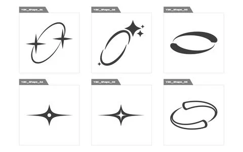 Set of Y2K style vectors of objects. Trendy geometric postmodern figures. Modern 스톡 일러스트