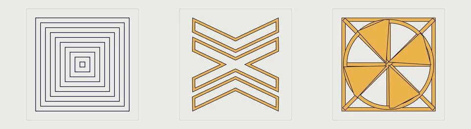 Set of Y2K style vectors of objects. Trendy geometric postmodern figures. Flat Illustrazione stock