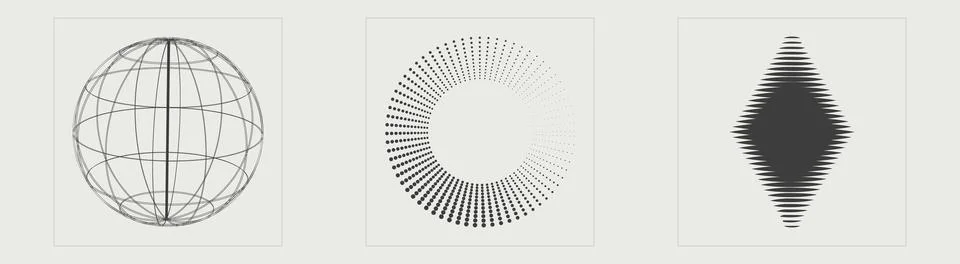 Set of Y2K style vectors of objects. Rave psychedelic retro futuristic set 库存插图