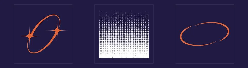 Set of Y2K style vectors of objects. Trendy geometric postmodern figures Illustrazione stock