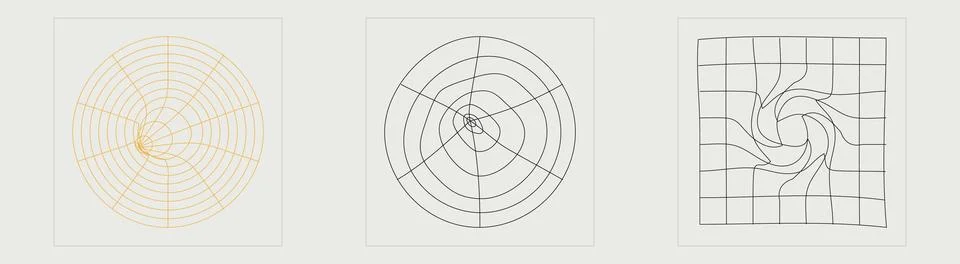 Set of Y2K style vectors of objects. Trendy geometric postmodern figures. Flat 库存插图