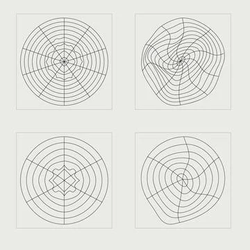 Set of Y2K style vectors of objects. Trendy geometric postmodern figures. Modern 스톡 일러스트