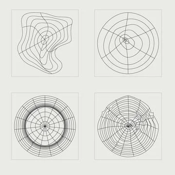 Set of Y2K style vectors of objects. Trendy geometric postmodern figures. Modern 库存插图