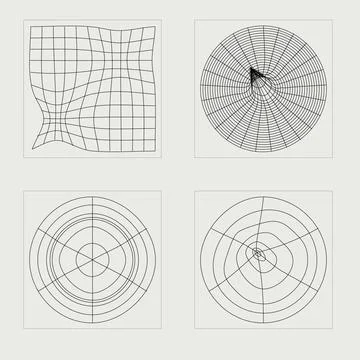 Set of Y2K style vectors of objects. Extraordinary Graphic Assets. Templates for イラスト素材