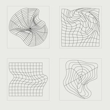 Set of Y2K style vectors of objects. Big collection of abstract graphic Stock Illustration