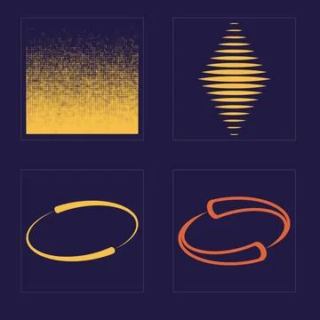 Set of Y2K style vectors of objects. Trendy geometric postmodern figures. Modern Stock Illustration