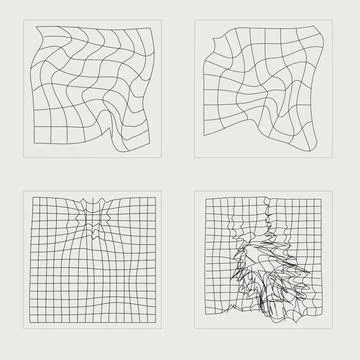 Set of Y2K style vectors of objects. Extraordinary Graphic Assets. Elements for Stock Illustration