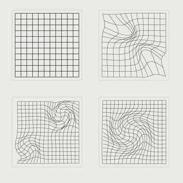 Set of Y2K style vectors of objects. Trendy geometric postmodern figures 스톡 일러스트