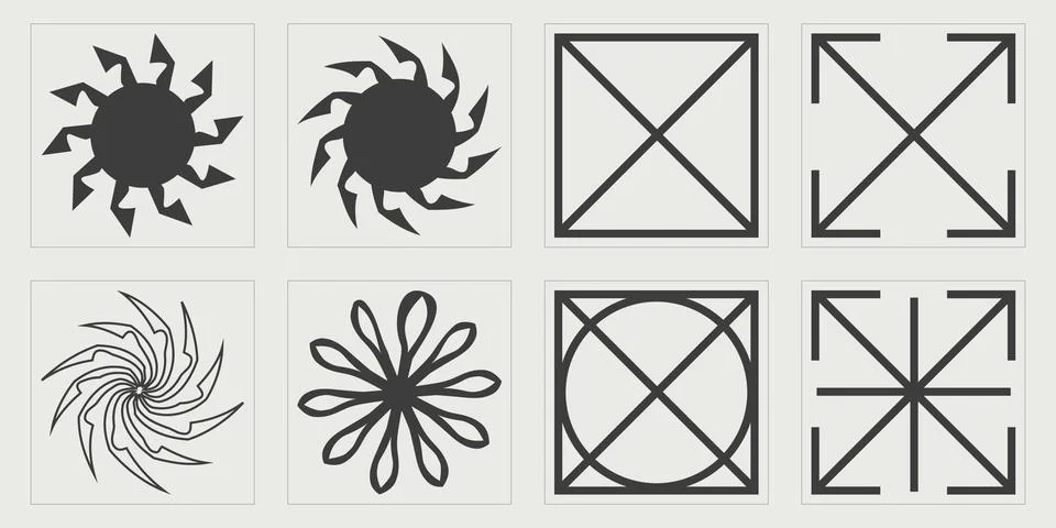 Set of Y2K style vectors of objects. Rave psychedelic retro futuristic set 库存插图