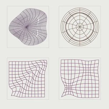 Set of Y2K style vectors of objects. Retro futuristic graphic ornaments. Objects Stock Illustration