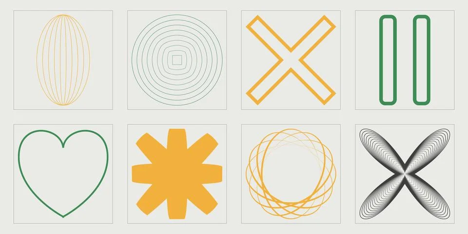 Set of Y2K style vectors of objects. Extraordinary Graphic Assets. Flat Stock Illustration