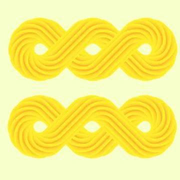Set of yellow 3d infinity symbol イラスト素材