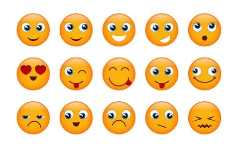 Set of yellow emojis Stock-Illustration