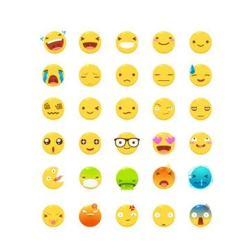 A set of Yellow Emoticon. Vector Illustration Stock Illustration