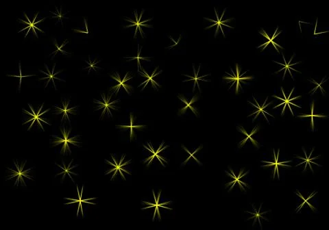 Set of yellow gold star rays on black background イラスト素材