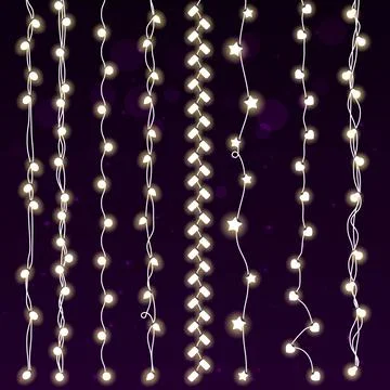 Set of yellow lights on isolated background 库存插图