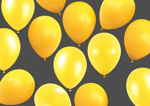 Set of Yellow Party Balloons Stock Illustration