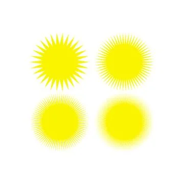 Set of yellow Sun Icons. Vector Illustration Illustrazione stock