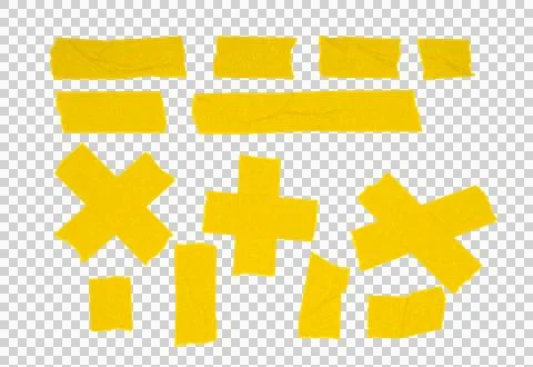 A set of yellow tape elements Stock Photos