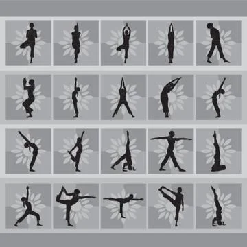 Set Of Yoga Icons Stock Illustration