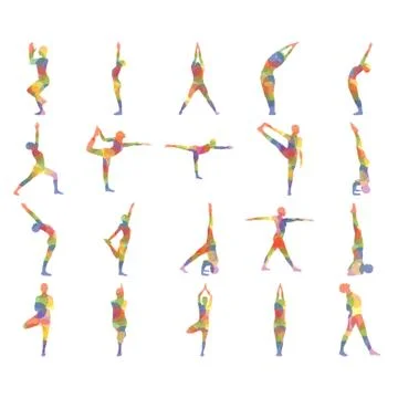 Set Of Yoga Icons Stock Illustration